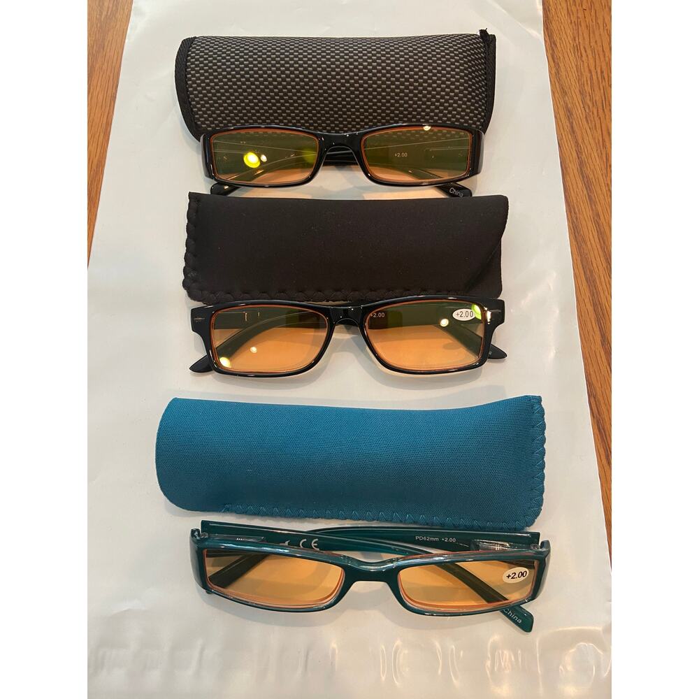 Reader sunglasses, 2.0, whole lens is reading no bifocals set of 3